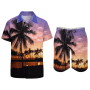 Factory direct sales 100% polyester summer floral men's shirt beach wear