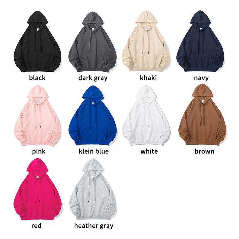 Logo 320gsm Oversized Long Sleeve Pullover Sweatshirt Unisex Blank Hoodies