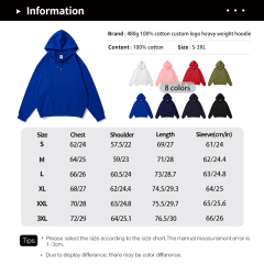 High Quality 480 GSM Cotton Blank Solid Color Oversized Men's Hoodie Sweatshirt Custom Logo