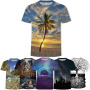 3D Print Design Tropical Plant Sublimation Print T-Shirt Unisex