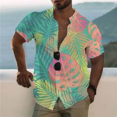 Printed Graphic Beach Hawaiian Short Sleeve Mens