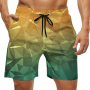 100% polyester men's striped swim trunks