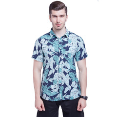 Men's Large Size Cotton Short Sleeve Printed Shirt