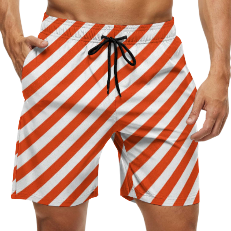 Sublimation Printed Men's Mesh Breathable Beach Swimming Shorts