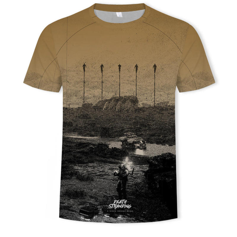 Full body printed scenery sunset high quality T-shirt 3D digital printing