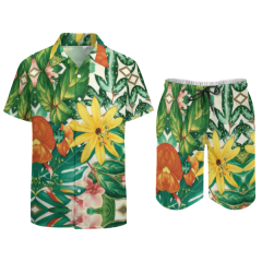 Cheap Hawaii Beach Street Casual Men's Two Piece Suit