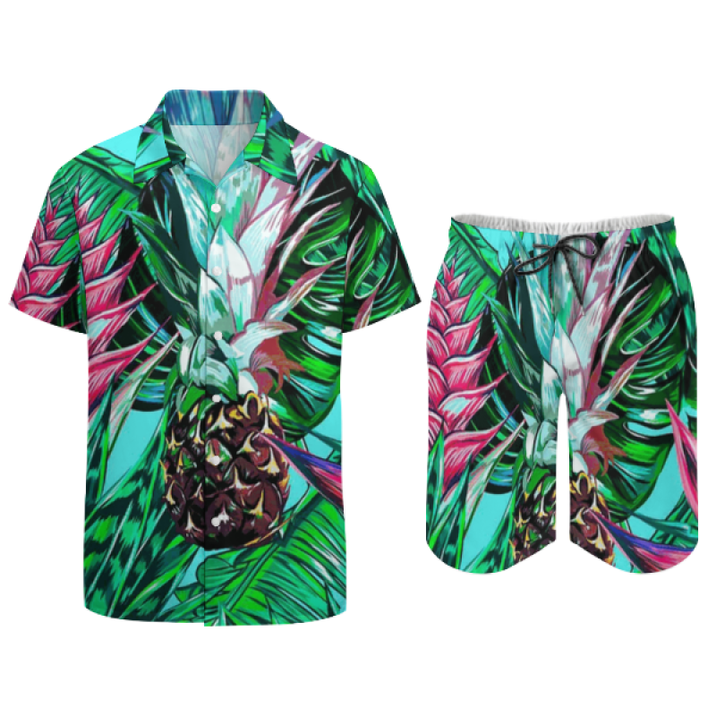 Cheap Hawaii Beach Street Casual Men's Two Piece Suit