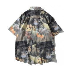 Sublimation Buttons Up Tie dyeing of ink painting 3D Printed Men's Shirts For Men