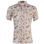 Resort 100% Cotton Printed Hawaiian Floral Plus Size Men's Short Sleeve Shirt