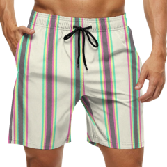 Summer 160g men's beach surfing casual striped swimming shorts