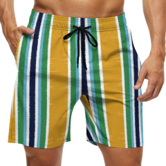 Summer 160g men's beach surfing casual striped swimming shorts
