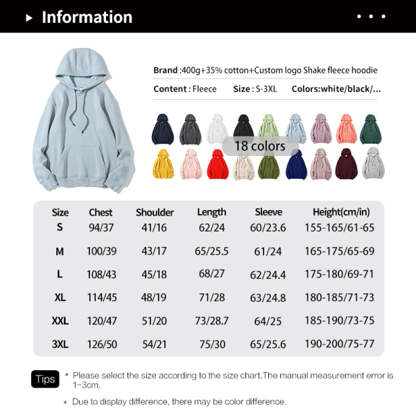 High quality 400gsm pullover custom logo oversized blank men's hoodie