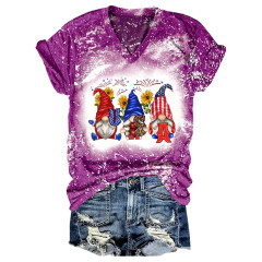 بلوزة لامعة بطبعة عباد الشمس USA Gnome للسيدات