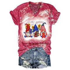 بلوزة لامعة بطبعة عباد الشمس USA Gnome للسيدات