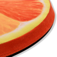 Großhandel: Individuell bedrucktes Drehsitzkissen mit buntem orangefarbenem Muster