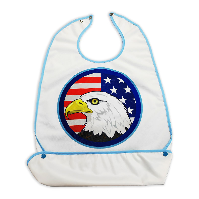 Waterproof Washable Dining Clothing Protector Reusable Adult Bibs with Optional Crumb Catcher