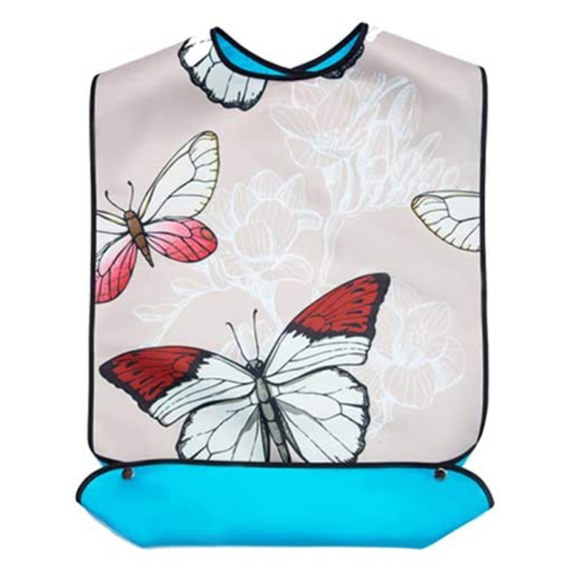 Protector de ropa reutilizable, babero impermeable para adultos, Baberos para hombres y mujeres mayores para comer