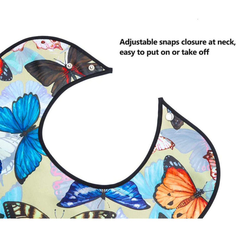 Protector de ropa reutilizable, babero impermeable para adultos, Baberos para hombres y mujeres mayores para comer