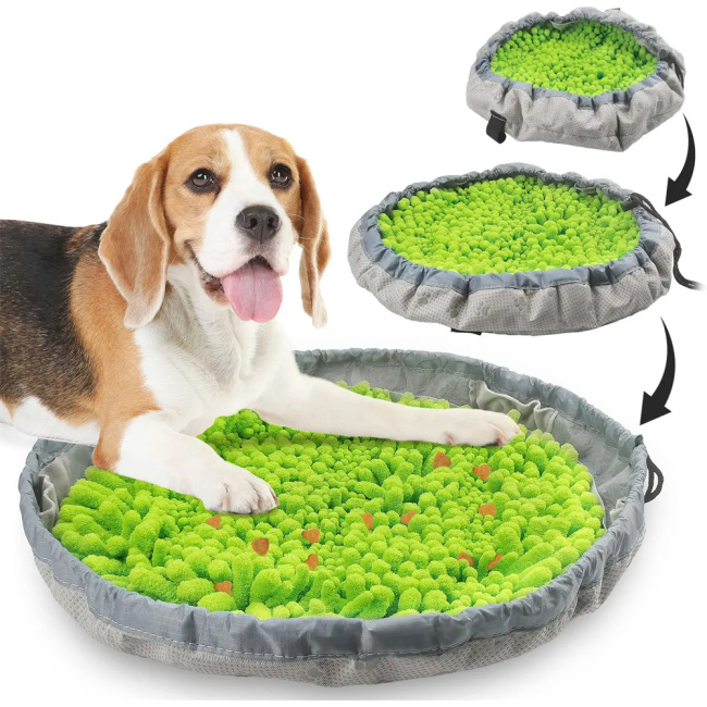 Оптовый прочный зеленый нюхательный коврик для снятия стресса для собак с противоскользящим дизайном для навыков поиска пищи