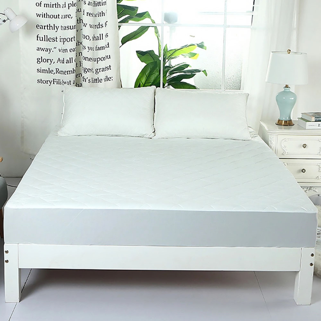 Protector de colchón impermeable de cubiertas de felpa de algodón premium al por mayor