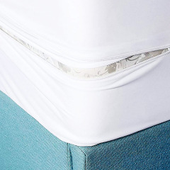 Protège-matelas imperméable en tissu tricoté avec fermeture éclair