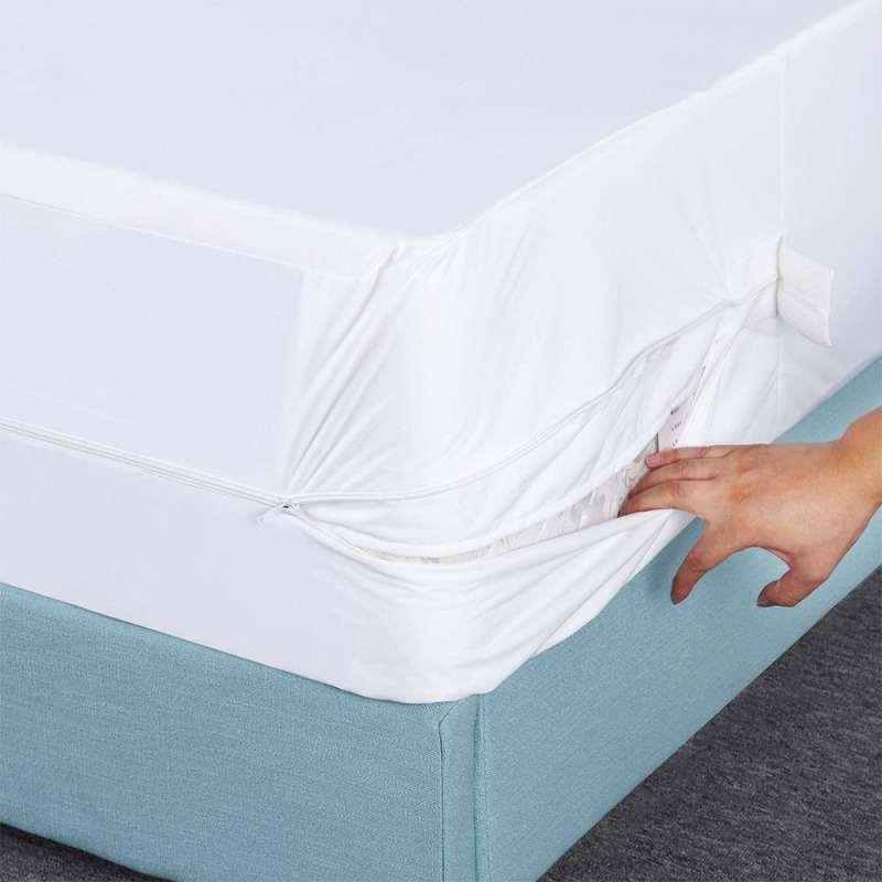 Protector de colchón impermeable de tejido de punto con cremallera