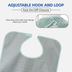 Wholesale Reusable Waterproof Large Feeding Lattice Sleeveless Apron Adult Bib Washable Clothing Protector No Crumb Catcher