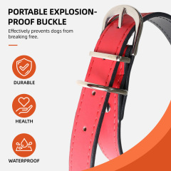 Wholesale Personalized Solid Dog Collar Stainless Steel & PU Leather Adjustable Custom Dog Collars
