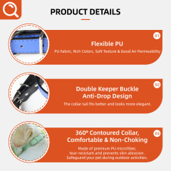 Wholesale Personalized Solid Dog Collar Stainless Steel & PU Leather Adjustable Custom Dog Collars