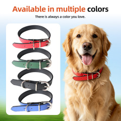 Wholesale Personalized Solid Dog Collar Stainless Steel & PU Leather Adjustable Custom Dog Collars