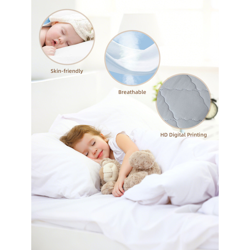 Wholesale Soft Comfortable Knitted Waterproof Pillow Protector for Home Hospital or Hotel Use