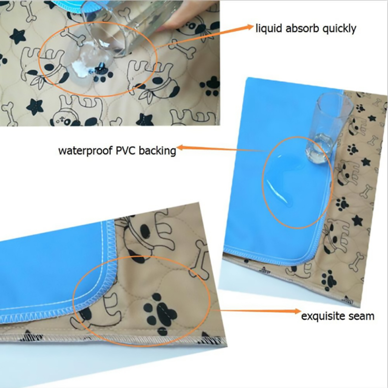 New Pattern Dog Bone Star Paw Printing Washable Pet Pad Waterproof Dog Training Pads Absorbent Pet Pee Pad