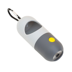 Dispensador de soporte de bolsa de basura para caca de perro personalizado al por mayor con linterna LED bolsas de basura para perros a prueba de fugas