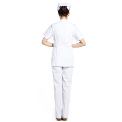 Uniforme de hospital del fabricante, uniforme de enfermera de personal de manga corta/uniforme de enfermera de algodón personalizado, imagen blanca de enfermería