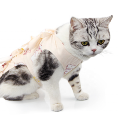 猫の回復服 腹部の傷や皮膚の病気 手術後の着用 舐め防止用の傷