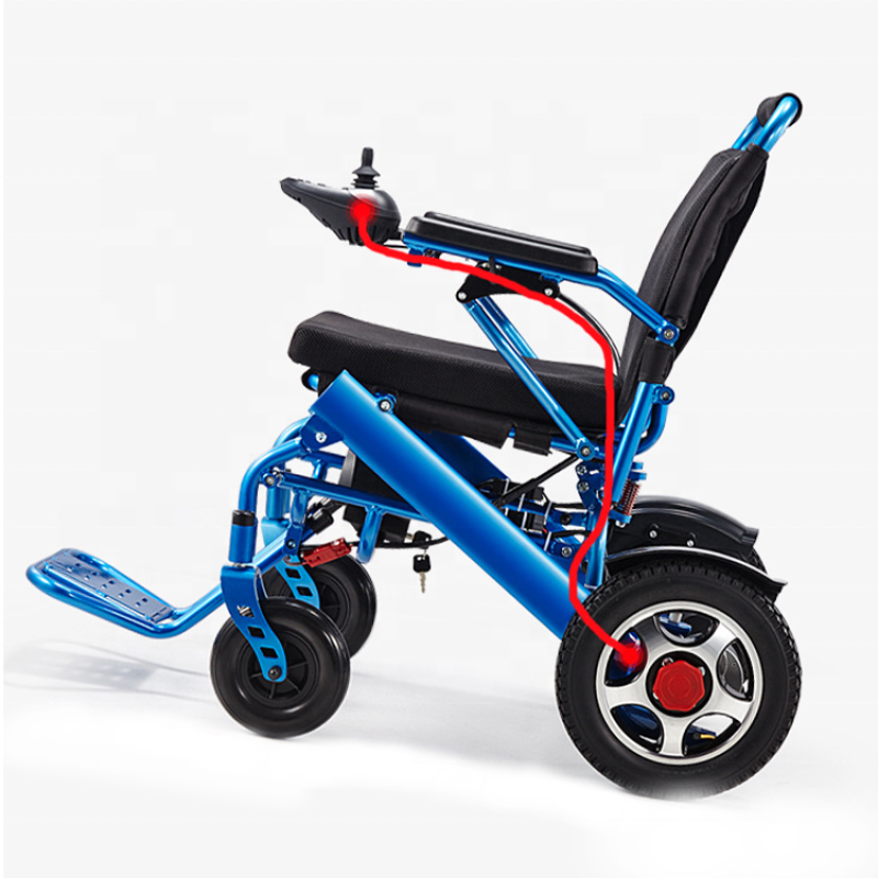 Aluminum Alloy Handicapped Folding Transport Chairs Motorized Automatic Power Electric Wheelchair For Disabled