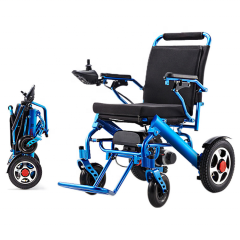 Sillas de transporte plegables para discapacitados de aleación de aluminio, silla de ruedas eléctrica motorizada automática para discapacitados