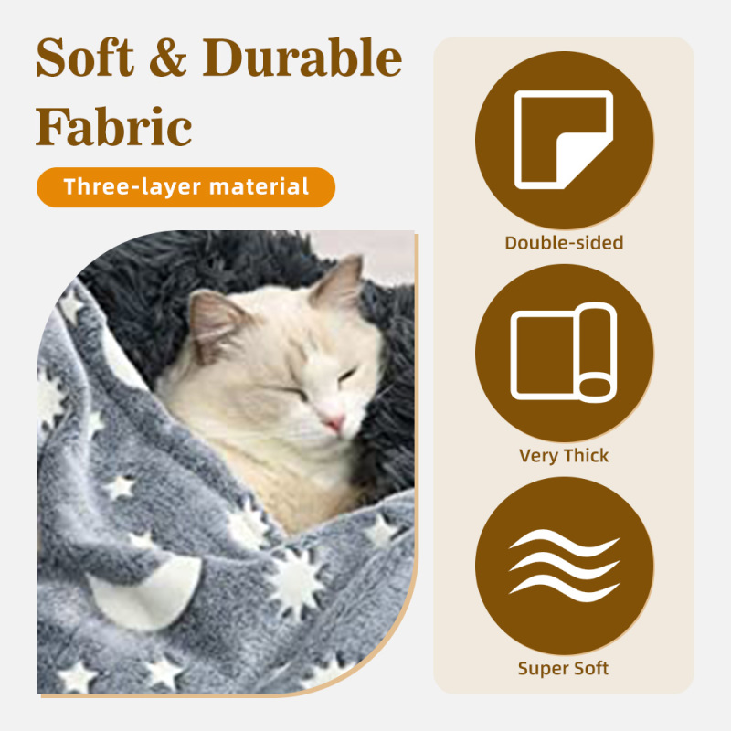 Winter Extra Thick Double Blanket Autumn Winter Style Plush Self-heating Pet Blanket