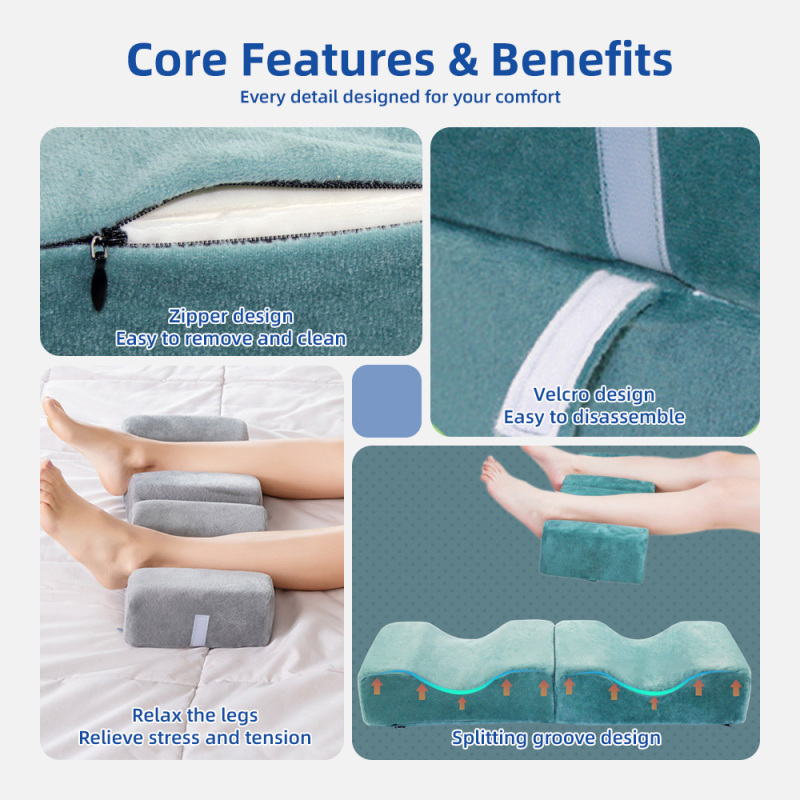 Wholesale Sciatica Hip Lower Back Pain Relief Memory Foam Side Sleeper Pillow Knitted Cover Removable Washable Post Surgery Use