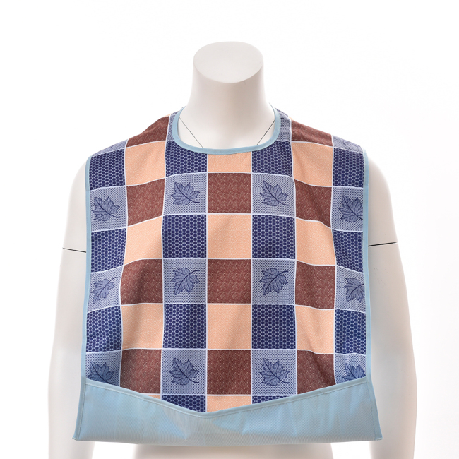New Washable Custom Printed Waterproof Adult Bibs with Crumb Catcher