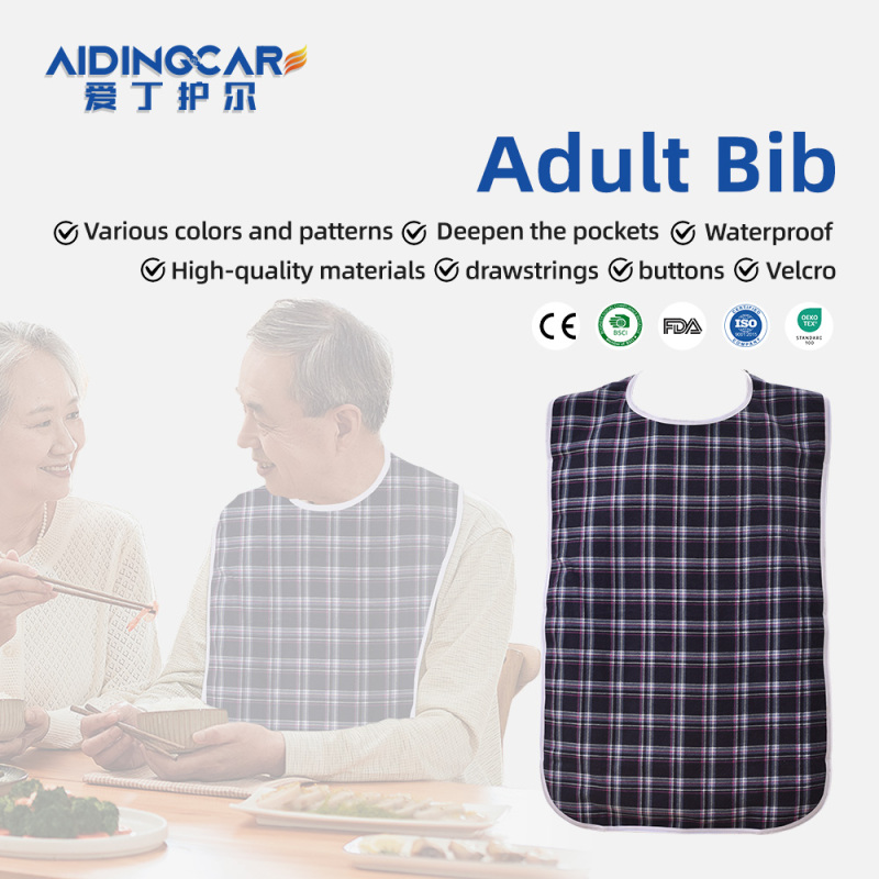 Wholesale Large Adult Bibs Reusable Sleeveless Apron Waterproof Washable Latex-free Hook Loop Closure Dining Clothing Protector
