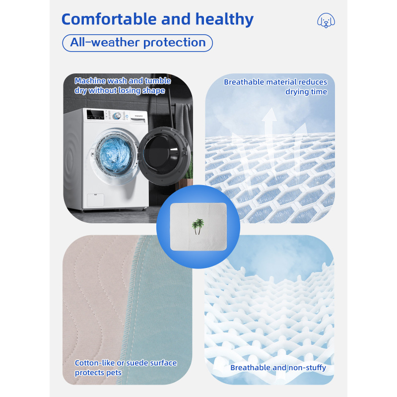 Tapis d'apprentissage de la propreté réutilisables et lavables pour chiots, avec dos antidérapant.