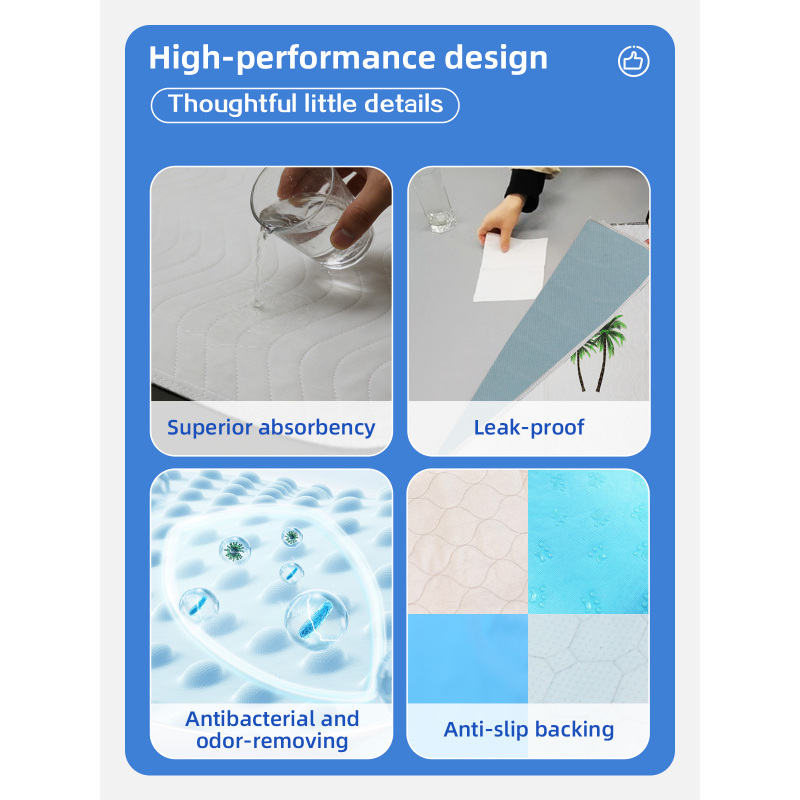 Tapis d'apprentissage de la propreté réutilisables et lavables pour chiots, avec dos antidérapant.