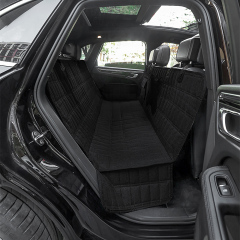 卸売ノンスリップウォッシャブルペット後部座席カバー耐久性のあるスクラッチプルーフドッグシートカバー収納ポケット付き