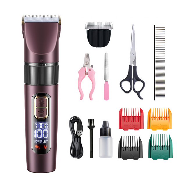 3-Speed Professional Rechargeable Cordless Dog Cat Shaver Low Noise IPX7 Water Proof Electric Dog Trimmer  Pet Grooming Kit