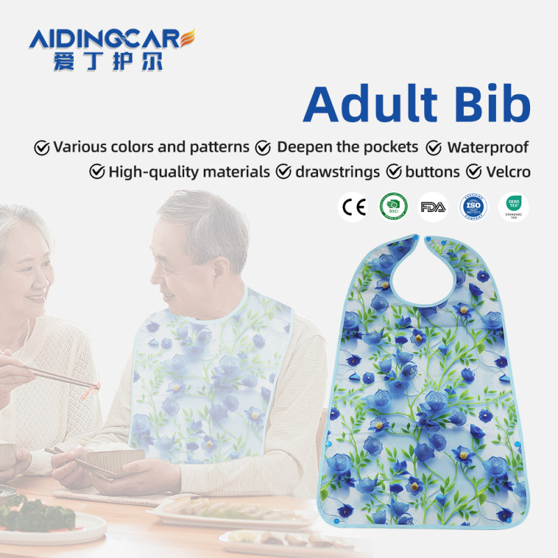 Прочные моющиеся многоразовые слюнявчики для взрослых с застежкой на кнопках и регулируемым вырезом для шеи, для кормления пожилых людей и пациентов.
