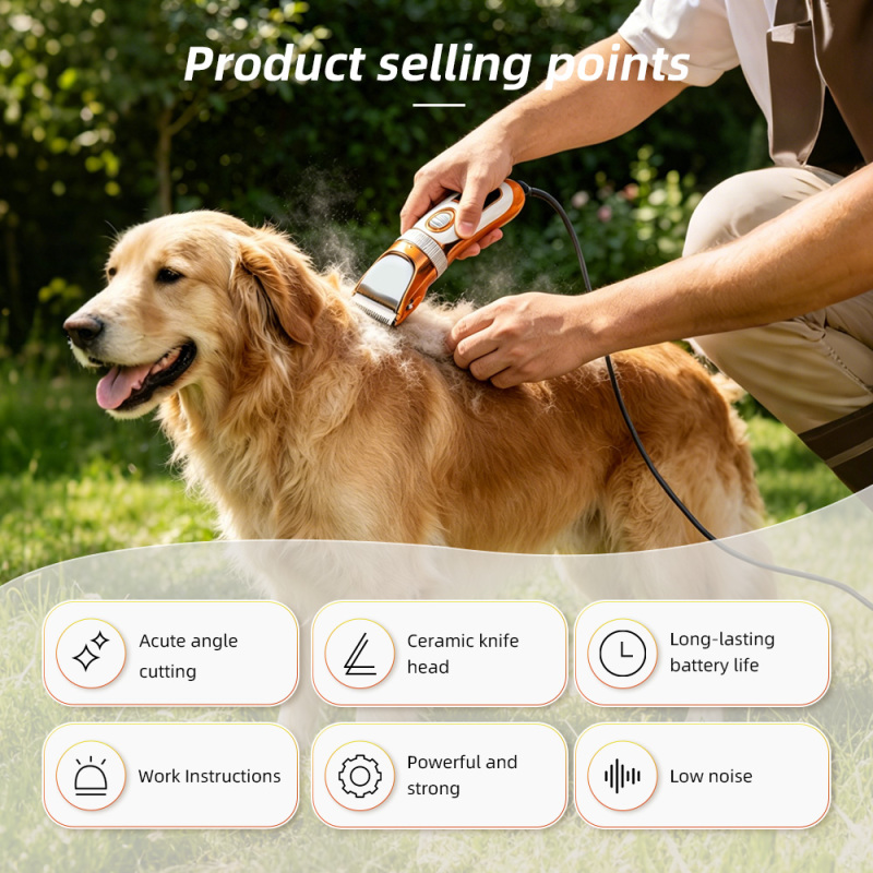 Wholesale Dog Shaver Clippers High Power Low Noise Chargeable Eco-Friendly ABS Plastic Pet Trimmer Professional Grooming