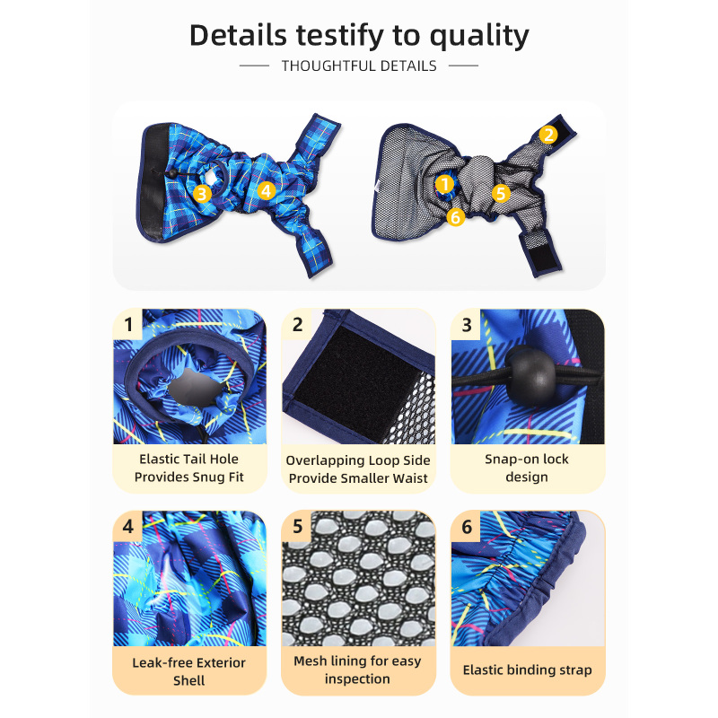 Wholesale Premium Washable Reusable Leakproof Pet Diapers Female for Small Dogs