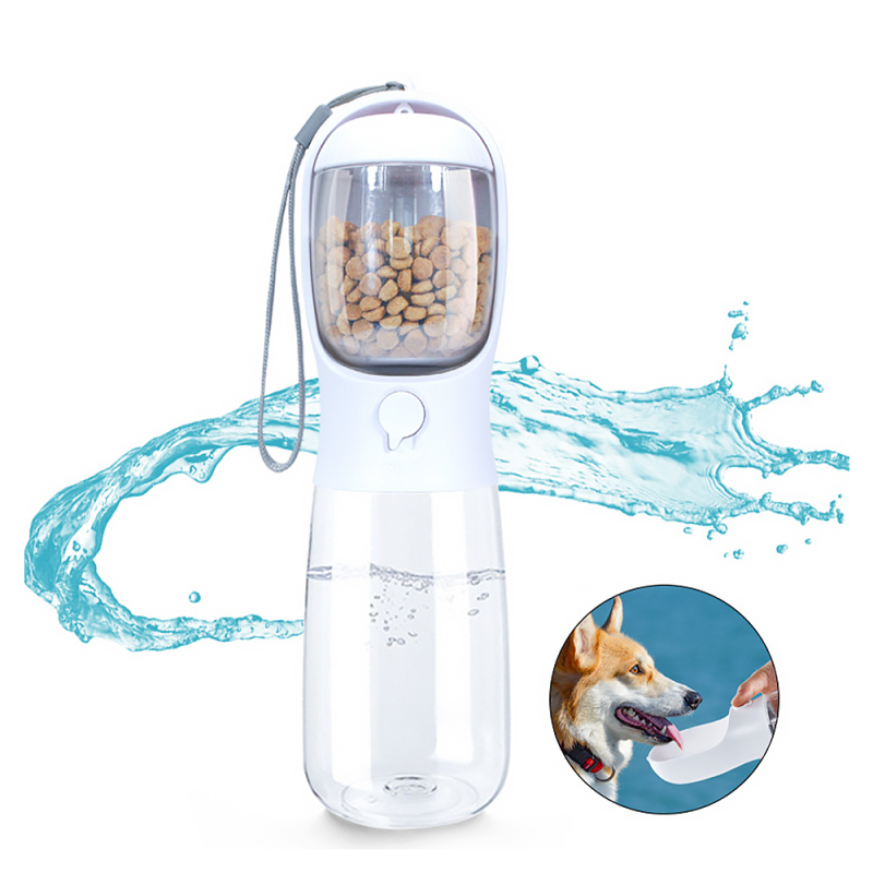 Portable Dog Water Bottle Travel Pet Dispenser with Detachable Food Container Pet Bowls & Feeders Small Pet Dogs Cats ABS + PE