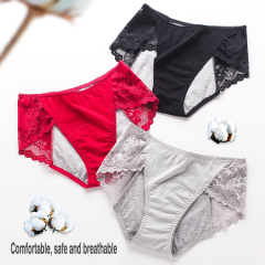 US EU Sizing Washable Period Panties Full Leak Protection Breathable Menstrual Waterproof Underwear for Women Panty 100% Cotton